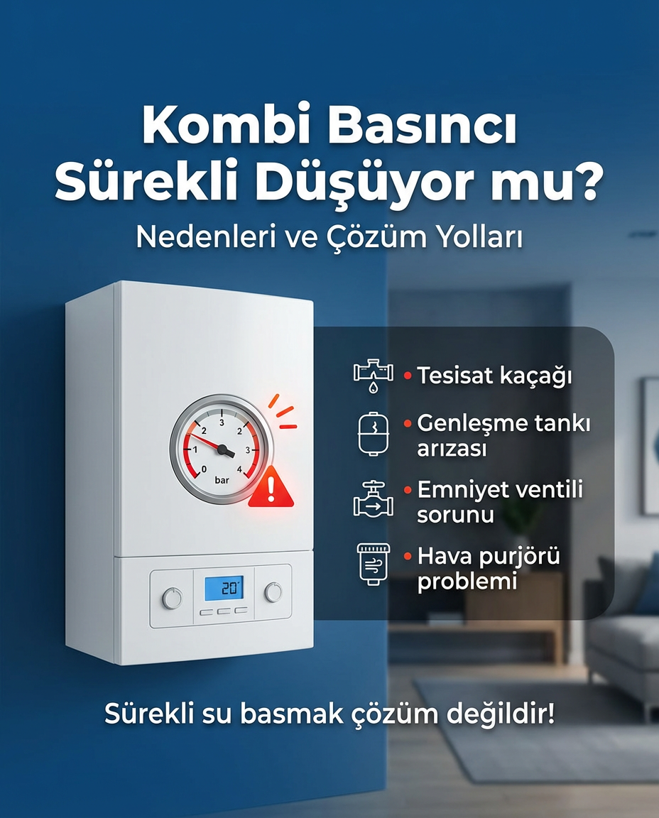 Kombi Basıncı Sürekli Düşüyor – Neden Olur, Nasıl Çözülür?